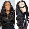 Abhayy 13X6 Lace Front Wigs Human Hair 20inch 200% Density Human Hair Wigs Body Wave Wigs Human Hair Wigs For Black Women Glueless Wigs Lace Frontal Wigs Human Hair (black lace front wigs, 20 Inch)
