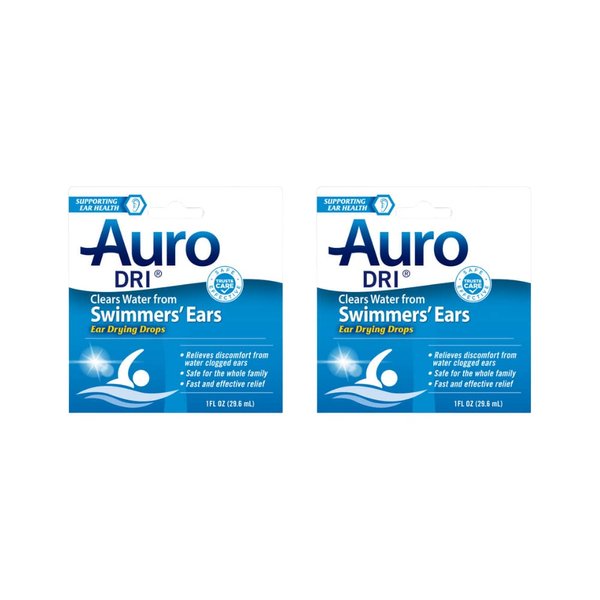 Auro Dri Swimmer's Ear Drying Drops, Fast Relief, 1 fl oz. (Pack of 2)