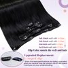 LaaVoo Black Hair Extensions Clip ins Human Hair Natural Black Clip in Hair Extensions Real Human Hair Jet Black Clip in Hair Extensions 18 Inch Silky Straight Full Head 7pcs 120G