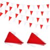 Rotenl 100 Feet 60 Pcs Red and White Pennant Banner Flags String Hanging Triangle DIY Flags, Bunting Streamers Decorations for Grand Opening, Birthday, Wedding, Party Celebration (Red and White)