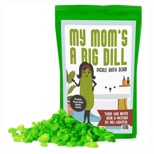 Mom’s a Big Dill Pickle Bath Soak - Delicious Dill Pickle Scent Salts for Women - Funny Spa Gift Basket Ideas for Pickle Lovers, Ladies Christmas Stocking Stuffers Mom, Mothers Day