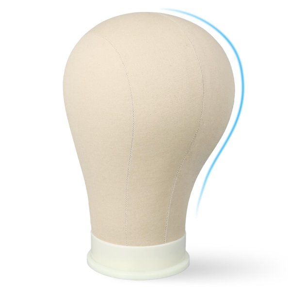 21 Inch Mannequin Head for Wig, Canvas Wig Head with Mount Hole, Manikin Head for Wig Making, Styling and Display, Head Contour More Realistic