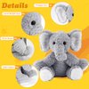 Mikee Fluffie Elephant Stuffed Animals Soft Plush Toy for Girls Boys,12" Grey Soft Huggable Gifts for Birthday Christmas Easter Stuffed Animals for Kids