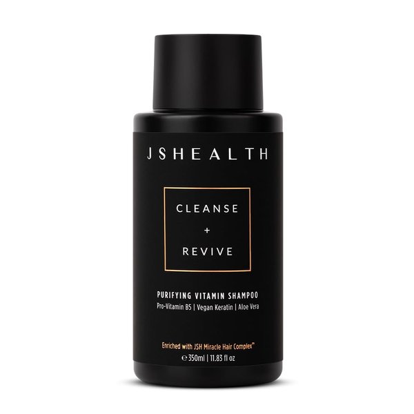 JSHealth Purifying Keratin Shampoo - Cleansing & Reviving Natural Shampoo for Color Treated Hair, Curly Hair & Dry Hair - Vegan, Sulfate & Paraben Free Formula, 350ml