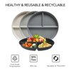 greenandlife 9 Inch (4PCS) Unbreakable Divided Plates for Kids Adults, Dishwasher & Microwave Safe Compartment Plates, Lightweight Reusable Plastic Portion Control Plates, BPA Free and Healthy