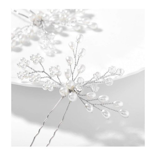Campsis Wedding Hair Pins Rhinestone Wedding Hair Accessories for Bridal Flower Crystal Wedding Hair Pieces Handmade Bridal Hair Pin Bridesmaids for Women and Girls (C)