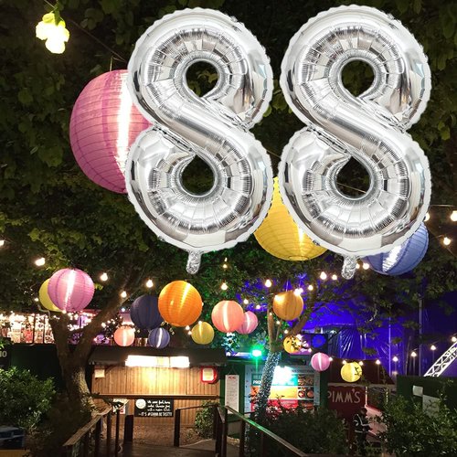 XLOOD Number 27 Balloons 32 inch Digital Balloon Alphabet 27 Birthday Balloons Digit 27 Helium Balloons Big Balloons for Birthday Party Supplies Wedding Bachelorette Bridal Shower, Silver Number 27th