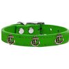 Mirage Pet Products 83-102 EG22 Bronze Anchor Widget Genuine Leather Dog Collar, Size 22, Emerald Green