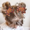 2Pcs Fall Thanksgiving Hair Bow Clips Glitter Maple leaf Hair Bows Alligator Barrettes Autumn Grosgrain Ribbon Hair Accessories Cute Hairpin for Thin Thick Hair Thanksgiving Hair Decoration for Girls