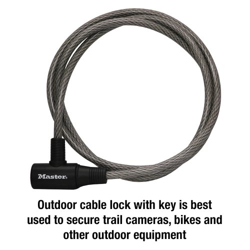 Master Lock 8154DPF Cable, Keyed Bike Lock, 6 Ft, Gray