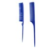 Allegro Combs Rat Tail And Three Row Combs For Women Parting Hairstylist Wide Tooth Comb Detangling Hair Styling Apply Product In Curly Hair Made In The USA 2 Pcs. (Royal Blue)