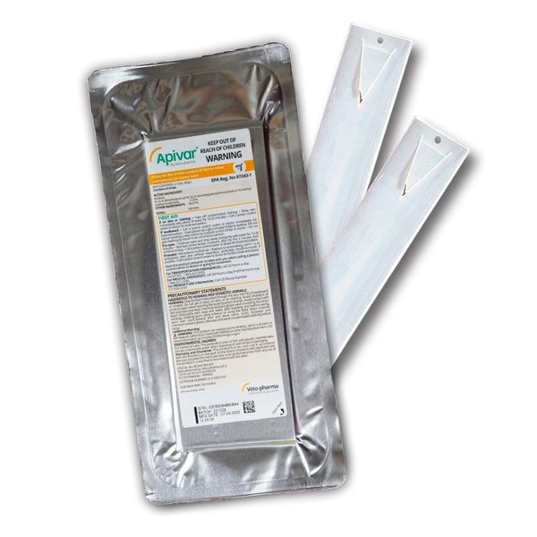 Mann Lake Apivar Strips, Mite Strips, Beetle Traps, Vacuumed Sealed, Beekeeping Essentials, Easy-to-Use, Safe & Effective, 4 Pack