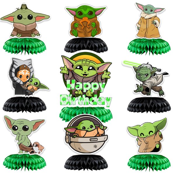 Baby Yoda Birthday Party Decorations Honeycomb Centerpiece, Baby Yoda 3D Party Supplies, Baby Yoda Party Favors for Table Centerpiece Party