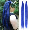 SAVASANA 24 Inch Dreadlock Extensions 20 Strands Boho Style Crochet Hair Dreads Synthetic Single Ended Hippie Loc Hair Extensions Dark Blue Handmade Crochet Braids for Women & Men