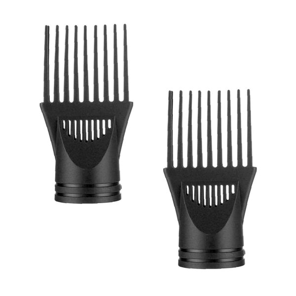 Rosojodg 2pcs Hair Dryer Attachment Cover Comb Nozzle Professional Universal Hairdressing Black Straightening Detangling Fine Wind Blow Curly Natural Hair Processed