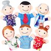 6 Pcs Family Style Hand Puppets Soft Plush Puppets Family Members Cute Hand Puppets Toys for Teachers Parents Shows Story Time Playtime Schools, Grandparents, Mom, Dad, Brother, Sister