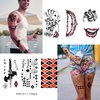 JEEFONNA 12 Sheets Joker Tattoos for Suicide Squad, Harley Quinn Tattoos Perfect for Halloween, Costumes, Party Harley Quinn Accessories and Cosplay