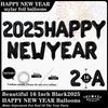 16 Inch Black 2025 Happy New Year Balloons, Big 2025 Happy New Year Letter Balloons Foil Black Balloon for 2025 Happy New Year Eve Celebration Decorations Party Supplies New Years 2025 Balloons Black