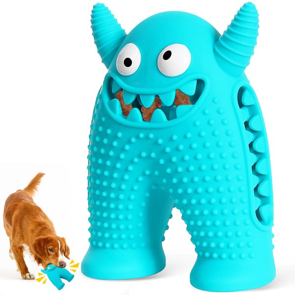 Kimpets Dog Light Chewers Dog Squeaky Toys,Been Able to Squeeze Some Treats in and Some Licking Treats Teeth Cleaning Dog Toys for Small to Medium Size Dogs Light Chewer