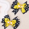 Bee Clip Cute Bows for Girls Polka Dot Bow Hair Clips Hairpins Yellow Hair Pins Grosgrain Bows Honey Bee Hair Bows Clips Alligator for Hair Barrettes Party Bow Decor 2PCS