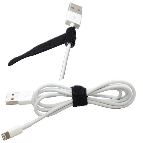 Reusable Cable Ties 1/2" x 8" for Cable Management and Organizing Cords - 60 Pack (Black)