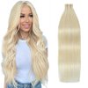 Platinum Blonde Tape In Human Hair Extensions Real Human Hair 18inch 40g 20pcs Remy Human Hair Extensions.