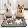 Sinland Microfiber Pet Bowl Mat Dish Drying Mat with Anti-Skid Backing 14.2Inch x 24Inch Grey