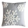 Elife Soft Square Christmas Snowflake Home Decorative Canvas Cotton Embroidery Throw Pillow Covers 18x18 Cushion Covers Pillowcases for Sofa Bed Chair (1 Pair, Grey)
