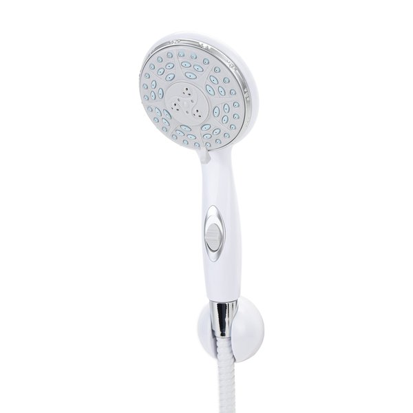 Camco RV/Marine Shower Head Kit | Conserve Water with Convenient On/Off Switch | Ergonomically Designed | White (43714)