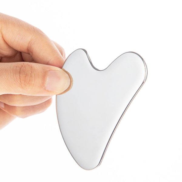 Lucklybestseller 304 Stainless Steel Gua Sha Facial Tool Skin Beauty Spa Skin Care Tool for Face Eyes Chin Neck Body Heart-Shaped Design Gift