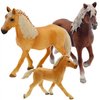 Gemini&Genius Horses Figurine Toy, Farm Premium Horse Animal Playset, Mare and Stallion with Horse Baby Family Action Figures Party Favors Supplies, Party Cupcake Toppers, Birthday Gifts for Kids