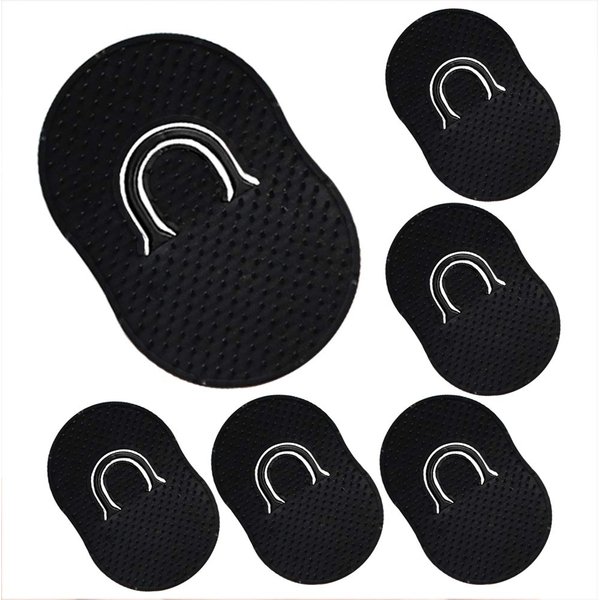 6 PCS Pocket Palm Combs, Portable Mens Hair Brush, Shampoo Combs Pocket Scalp Massager Brush, Soft Palm Brush for Men Short Hair, Black