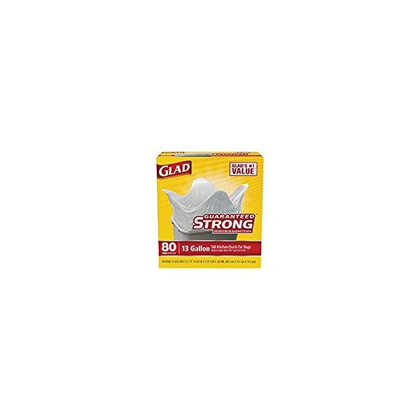 Tall Kitchen Garbage Bags, White, 13-Gal., 80-Ct.