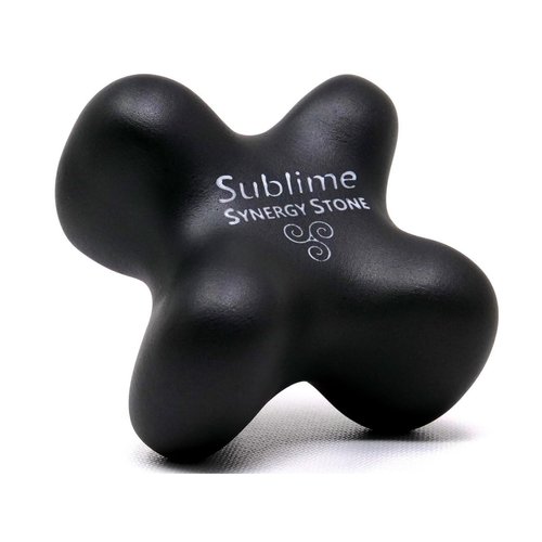Sublime (Basalt Black)(Single) Synergy Stone - Contoured Hot Stone Massage Tool with Radiant Heat - Relaxing and Therapeutic for Neck, Back, Legs, Feet - Matte Surface for on Skin with Oil only