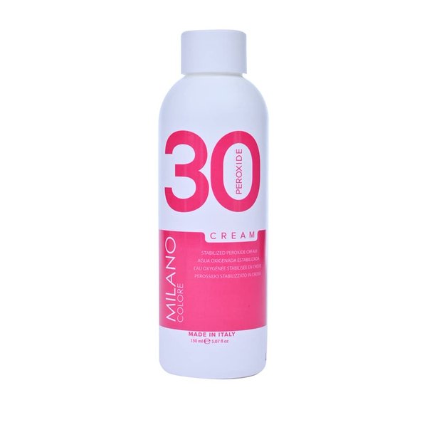 Milano Care Peroxide Cream – Hydrogen Peroxide Developer for Hair Coloring – Professional Salon Bleaching Cream – Stabilized Bleaching Cream for Consistent Color, Volume 30 Creme Developer, 5.03 fl oz/150 ml