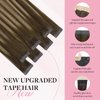 MAXITA Tape in Hair Extensions Human Hair 24inch 50g 20pcs Chocolate Brown to Caramel Blonde Real Human Hair Extensions Seamless Hair Extensions Remy Silky Straight Hair Extensions