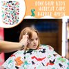 Ramede 2 Pieces Kids Barber Cape with Cartoon Patterns 55 x 40 Inches Hair Cutting Cape Hair Cut Apron Cape with Adjustable Closure Hair Styling Salon Haircutting Cover for Child, Dinosaur Style