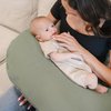 Konssy Muslin Nursing Pillow Covers, Soft and Cute Nursing Covers for Breastfeeding Pillows, Ideal for Newborn Baby Boys and Girls (Fog Green, Cream) - 2 Pack