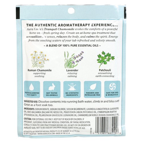 Aura Cacia Aromatherapy Mineral Bath, Tranquil Chamomile, 2.5 ounce packet (Pack of 3)
