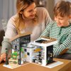 City Cafe Building Toy Set, Modular Coffee Shop Building Blocks Halloween Xmas Gift for Adult, Boy and Girls 14+, 1347pcs Mini Brick with LED