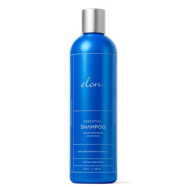 Elon Essential Shampoo for Damaged Hair — Shampoo for Dry Hair, Color-Safe & Color-Extending Hair Repair Shampoo — Hydrating Shampoo, Sulfates Free & Paraben Free (12 Fl Oz) — Hair Products