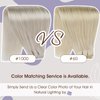 Full Shine Weft Hair Extensions Human Hair White Blonde Sew In Weft Extensions Straight Human Hair Sew In Hair Extensions For Women Blonde Human Hair Bundles Full Head 105G 18 Inch