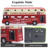 OTONOPI Bus Toys Pull Back School Bus Double Decker London Vehicles City Sightseeing Tour Bus Die Cast Metal Toy Cars Friction Powered Play Vehicle Toy Set for Kids 4 Pack