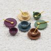 5 Set Dollhouse Miniature Coffee Cups 1:12 Miniature Dollhouse Accessories 15 Pieces Mini Coffee Cup Mini Plate Mini Spoon for Mini Kitchen Accessories
