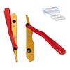 Men's Stainless Steel Lightweight Shaving Barber Straight Edge Razor Gold and Red Easy to Use -Hair Cutting, Trimming, Groomming