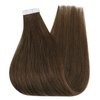 Full Shine Tape in Hair Extensions 22inch Light Brown Hair Extensions Remy Hair Extensions Tape in Extensions Natural Human Hair 50Grams 20 Pieces Brown Tape in Hair Extensions Human Hair