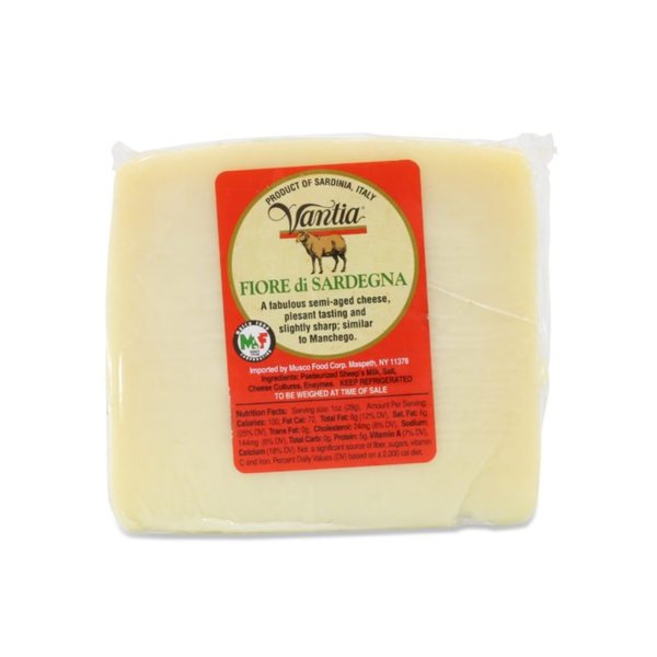 Fortuna's Fiore de Sardegna Pecorino Cheese - 10 Oz | Imported from Italy | Firm Sheep's Milk Cheese | Perfect for Pasta, Soup & Snacks | Great with Crackers & Fruits | Made from Local Sardinian Breed