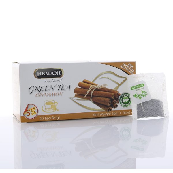 Hemani Green Tea Cinnamon - 40g | Infused with Natural Cinnamon Flavor for a Unique Taste