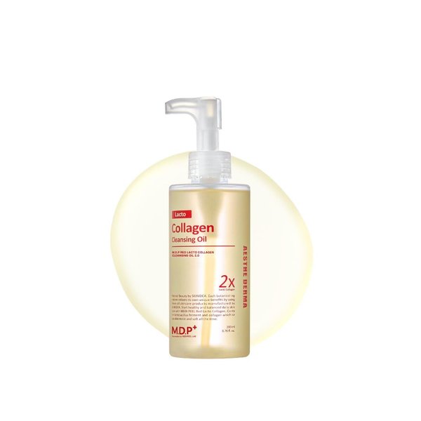 MDP+ RED LACTO COLLAGEN CLEANSING OIL 2.0, Pore Control, Deep Cleansing, Daily Makeup Remover, Blackhead Melting, Pore Cleanser, Korean Skin Care, Korean Facial Cleanser | 6.76 fl.oz, 200ml