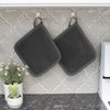 Ritz Terry 100% Cotton Potholders - Heat Resistant, Ergonomic Grip, Machine Washable - Graphite, 2-Pack